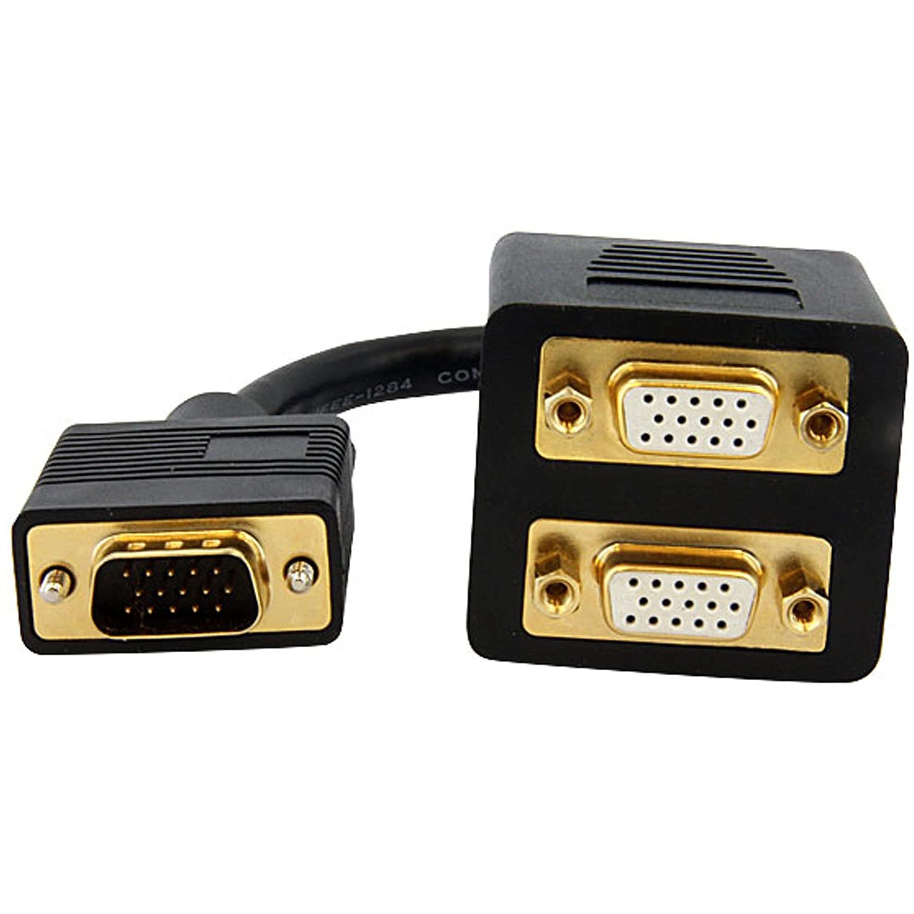 Startech.Com 1 Ft. Vga To Vga Splitter Cable   M/F Dual Monitor Video Cable Splitter (Vgaspl1Vv) Black